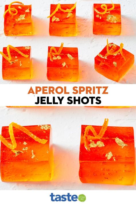 Mini Aperol Spritz, Aperol Jello Shots, Aperol Spritz Jello Shots, Aperol Theme Party, Aperol Spritz Cake, Aperol Cake, Aperol Spritz Bachelorette Party, Orange Party Food, Peach Lunch