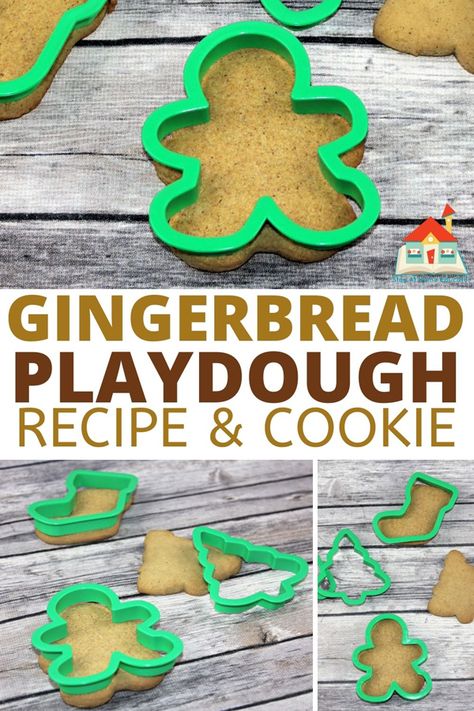 Gingerbread Preschool Activities, Gingerbread Playdough Recipe, Gingerbread Preschool, Gingerbread Playdough, Edible Play Dough Recipe, Gingerbread Play Dough, Kids Sensory Activities, How To Make Gingerbread, Playdough Activities