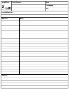 Free Cornell Note Paper | cornell notes intro to cornell style note taking basics star Notes Technique, Cornell Notes Template Word, Cornell Method, Organize Notes, Note Making, Cornell Notes Template, Cornell Notes, Science Notebooks, 6th Grade Ela