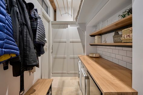 Narrow utility room ideas: Smart tactics for awkward layouts | Narrow Utility Room, Narrow Utility Room Ideas, Small Terraced House, Utility Room Ideas, Boot Rooms, Boot Room Utility, Utility Room Storage, Small Utility Room, Utility Room Designs