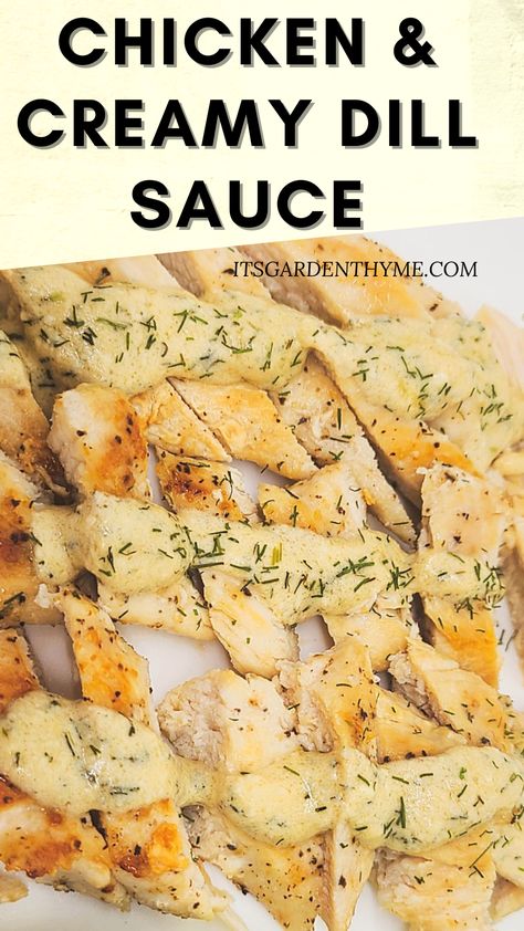 Baked Dill Chicken Recipes, Creamy Dill Chicken Hello Fresh, Creamy Dill Sauce For Chicken, Low Carb Sauces For Chicken, Chicken With Dill Sauce, Chicken With Dijon Cream Sauce, Keto Cream Sauce For Chicken, Chicken Dill Recipes, Dill Sauce For Chicken