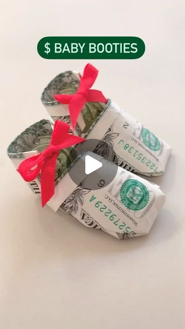 Valentina Balance on Instagram: "How to fold dollar baby booties #giftideas #origami #diy" Money Star, Fold Dollar Bill, Folding Money, Dollar Origami, Wedding Showers, Diy Deco, Money Origami, How To Fold, Baby Shower Fun