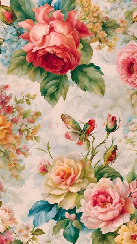 Dit bevat een afbeelding van: Vintage Floral Elegance Decoupage Paper