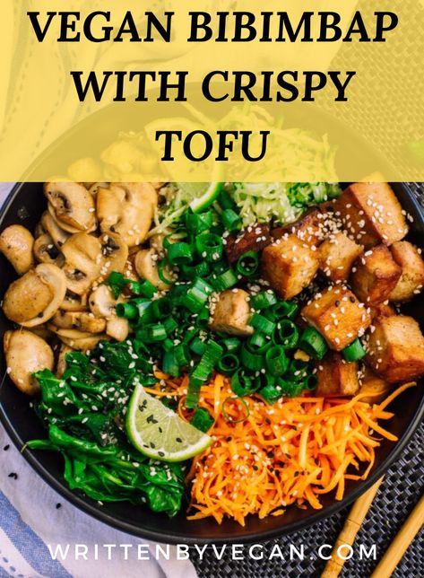 Bibibop Bowls Recipe, Vegan Bibimbap, Tofu Bowl, Marinated Tofu, Food Crush, Crispy Tofu, Vegetarian Lunch, Vegan Bowls, Vegan Gluten Free Recipes