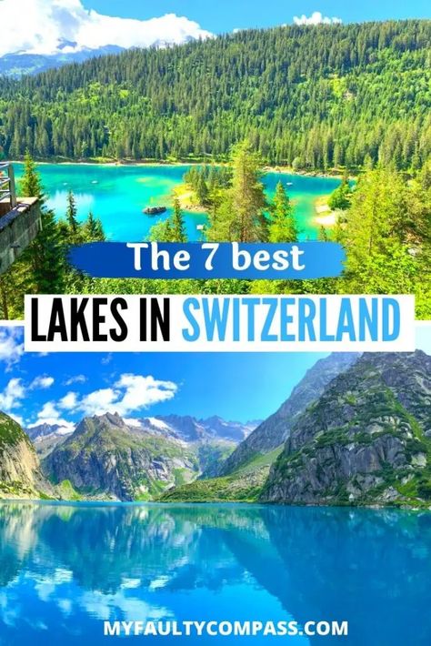 Switzerland is home to dazzling natural beauty and its breathtaking lakes are a sight to behold! Here's my list of the 7 best lakes in Switzerland, and as an added bonus, a lot of them do not figure on typical tourist lists! Add these beautiful Swiss lakes to your itinerary to enjoy Switzerland’s natural beauty at its best, without getting caught between hordes of tourists. | Best lakes in Switzerland | Best places to visit in Switzerland #myfaultycompass #switzerland #swisslakes #travel #offbea Switzerland Nature, Switzerland Trip, Switzerland Travel Guide, Switzerland Itinerary, Travel Switzerland, Swiss Switzerland, Gardening Landscaping, Visit Switzerland, Prim Christmas