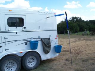 Trot on Hank: More horse trailer prep Horse Feed Storage, Horse Trailer Organization, Horse Float, Barrel Racing Tips, Horse Trailer Living Quarters, Trailer Organization, Saddle Rack, Show Jumping Horses, Trailer Decor