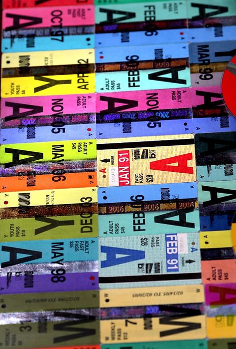 Four years ago, John Kuzich started posting flyers around San Francisco neighborhoods asking people to send him their old Municipal Railway Fast Passes for an art project. [...] more than 15,000 of the wallet-size monthly fare cards have shown up in Kuzich's mailbox or were delivered in person. Placed side by side in his colorful collages, Kuzich says the passes represent San Francisco's shared Muni experience. [...] each pass once belonged to an individual passenger, each with a distinct ide San Francisco Neighborhoods, Fast Pass, Side By Side, Art Project, Mailbox, Card Art, Passenger, Art Projects, San Francisco