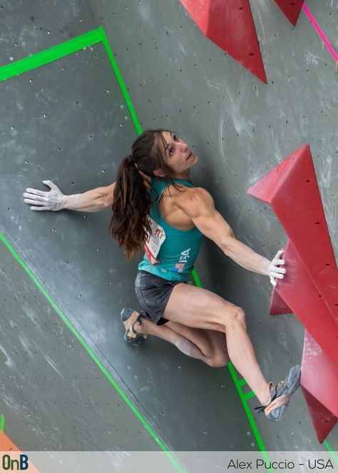 Alex Puccio, Rock Climbing Women, Climbing Girl, Rock Climbers, Rock Wall, Climbing Wall, Dynamic Poses, Muscle Girls, Break Dance