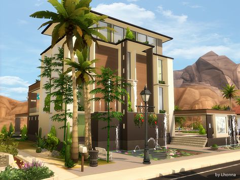 Sims 4 Art Gallery, Sims 4 Spa, Sims 4 Art, Sims Building, Sims Games, Spa Center, Sims House Design, Outdoor Gym, Sims Community