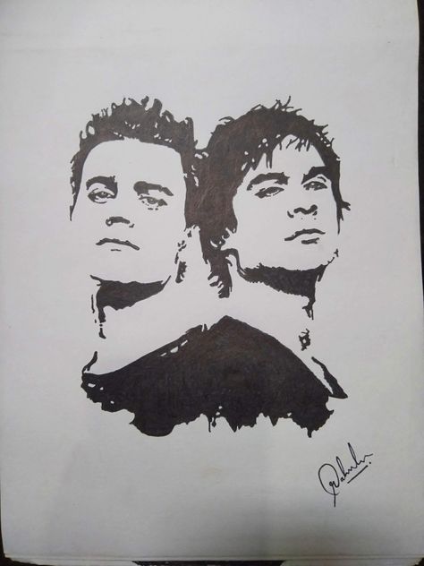 Tvd Art, Damon And Stefan, Vampire Diaries Damon, Sign Ideas, Damon Salvatore, The Vampire, Vampire Diaries, Drawing Tutorial, Comic Art