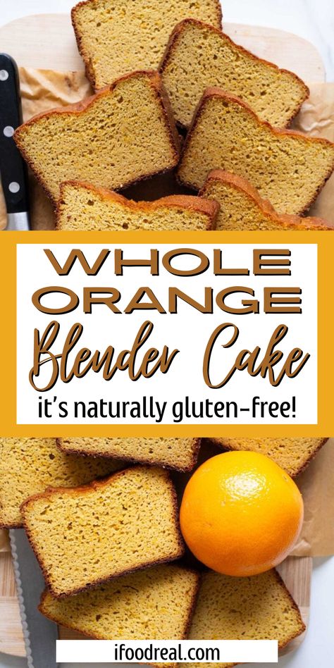 This Whole Orange Blender Cake is literally made in a blender with an entire orange! That includes the peel and let me tell you right now that the flavor is absolutely amazing. It’s intensely infused with orange and the texture is so spongy and soft. Plus, it’s naturally gluten-free, so give this recipe a try today! Blender Cake Recipes Baking, Healthy Whole Orange Blender Cake, Whole Orange Blender Cake, Greek Yogurt With Fruit, Orange Blender Cake, Cake Blender, Blender Cake, On The Go Protein, Yogurt With Fruit