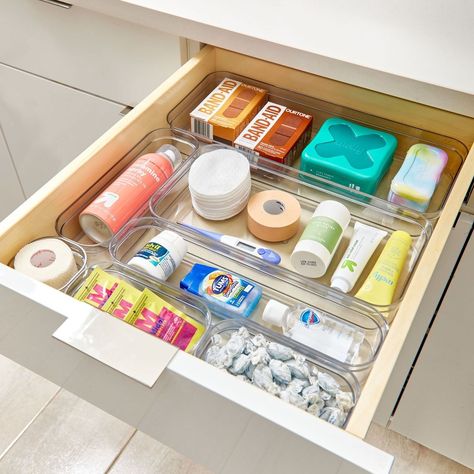 Nightstand Drawer Organization, Bathroom Drawer Organization Ideas, Drawer Organization Ideas, Nightstand Drawer, Bathroom Drawer Organization, Kitchen And Pantry, Pantry Drawers, Plastic Drawer Organizer, Dollar Store Diy Organization