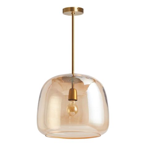 Cyra Amber Glass Pendant Lamp - World Market Amber Glass Pendant Light, Affordable Pendant Lighting, Pendant Lamp Design, Glass Pendant Lamp, Glass Light, Glass Pendant Light, Pendant Chandelier, World Market, Amber Glass