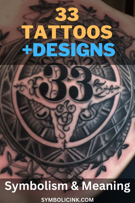 33 Tattoo Meaning & Symbolism 33 Tattoo Design, 33 Number Tattoo, Number 33 Tattoo, 33 Tattoo Number, 33 Tattoo, Double Numbers, Number Tattoos, Tulip Colors, Tattoo Meanings