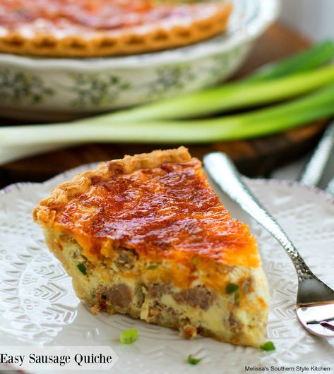 Easy Sausage Quiche Easy Sausage Quiche, Quiche Sausage, Breakfast Quiche Sausage, Sausage Quiche Recipes, Spicy Breakfast, Sausage Quiche, Breakfast Quiche Recipes, Frozen Pie Crust, Quiche Recipes Easy