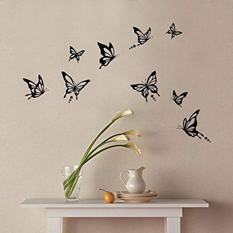 Butterfly Stickers On Wall, Stickers On Wall, Living Room Purple, Purple Stickers, Graphic Stickers, Butterfly Wall Decals, Butterfly Stickers, Wallpaper Uk, Living Room Black