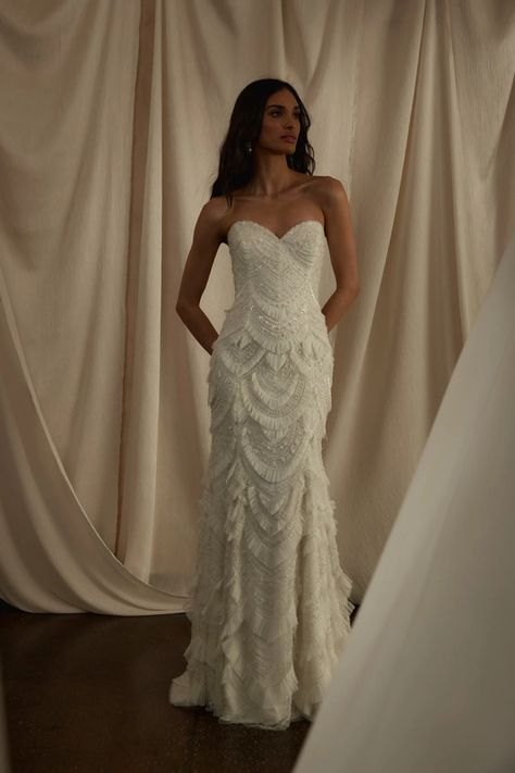 Enaura Style #ES3058. Whimsical Wedding Dress, Enaura Bridal, Wedding Dresses Whimsical, Boho Wedding Dresses, Tambour Beading, Kleinfeld Bridal, Breathtaking Wedding, Brides Magazine, Luxury Event