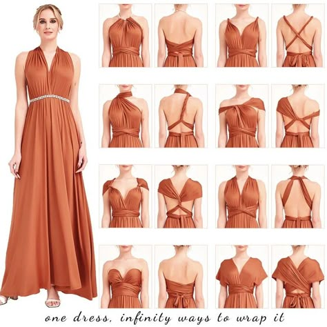 Infinity Dress Ways To Wear, Infinity Dress Styles, Vestido Convertible, Convertible Wrap Dress, Infinity Wrap Dresses, Infinity Gown, Beach Wedding Bridesmaid Dresses, Convertible Maxi Dress, Infinity Dress Bridesmaid