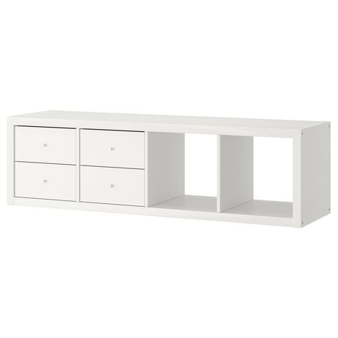 IKEA KALLAX White Shelf unit with 2 inserts Ikea Kallax Shelf Unit, Ikea Kallax Shelving, Wall Mounted Shelving Unit, Kallax Shelf Unit, Kallax Shelving Unit, Ikea Kallax Shelf, Wall Shelf Unit, Cube Storage Unit, Kallax Shelf