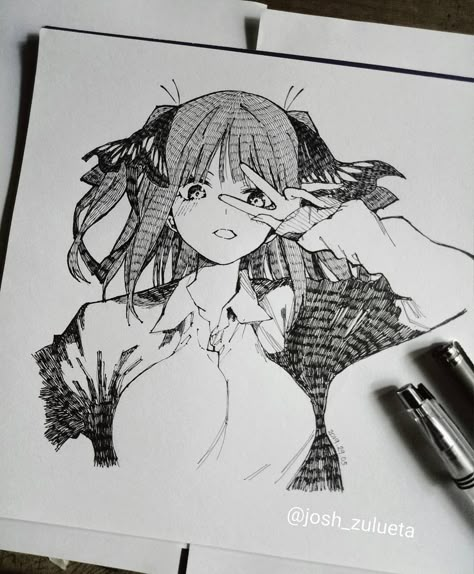 Negi Haruba, Anime Reference, Nino Nakano, Quintessential Quintuplets, Black And White Illustration, Ink Illustrations, Anime Sketch, Art Plastique, Design Sketch