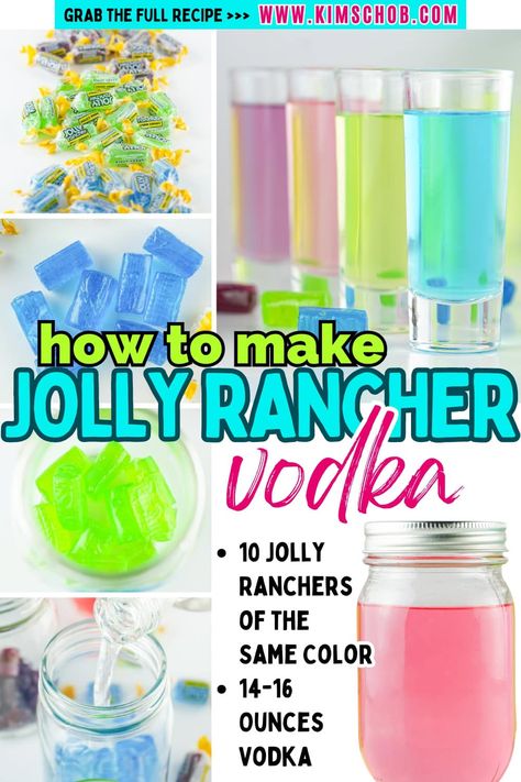 Learn how to make Jolly Rancher vodka with your favorite vodka and fruity Jolly Ranchers. Serve as a cocktail or take it as a shot! Jolly Rancher Shots Recipe, Jolly Rancher Shot, Jolly Rancher Vodka, Jolly Ranchers, Types Of Cocktails, Jello Shot Recipes, Vodka Cocktails Recipes, Vodka Cocktail, Vodka Recipes