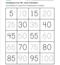 Counting Worksheets for Kinder & Second Grade | A Wellspring Skip Counting By 5, Preschool Counting Worksheets, Division Math, Count To 100, Counting Worksheets For Kindergarten, Counting Worksheet, Counting In 5s, Counting By 5's, Number Writing