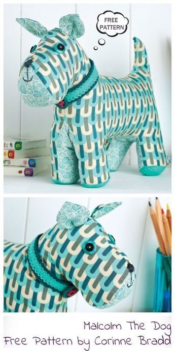 Fabric Art Diy, Dog Sewing Patterns, Fabric Crafts Diy, Diy Fabric Crafts, Fabric Sewing Patterns, Animal Sewing Patterns, Patterns Fabric, Free Sewing Patterns, Sewing Stuffed Animals