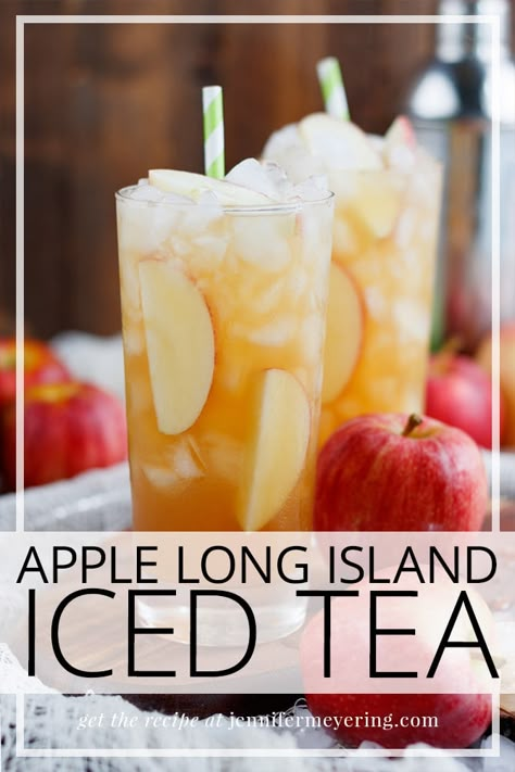 Long Island Iced Tea Recipe, Iced Tea Recipe, Apple Drinks, Coctails Recipes, Fall Cocktails Recipes, Yummy Alcoholic Drinks, Iced Tea Recipes, Long Island Iced Tea, Boozy Drinks