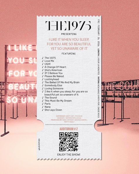 If You Can't Survive Just Try The 1975, The 1975 Tickets, The 1975 Noacf Poster, Sabrina Carpenter Album Receipt, The 1975 I Like It When You Sleep Album Cover, You Are So Beautiful, Magic Woman, Collage Pics, Fka Twigs