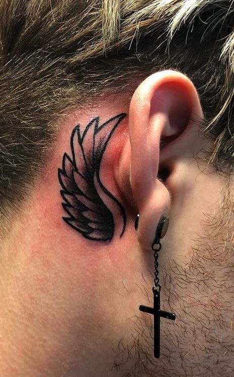 Tattoo Ideas Behind Ear, Back Ear Tattoo, Tattoo Male, Best Neck Tattoos, Small Neck Tattoos, Behind Ear Tattoos, Unique Small Tattoo, Small Chest Tattoos, Simple Tattoos For Guys