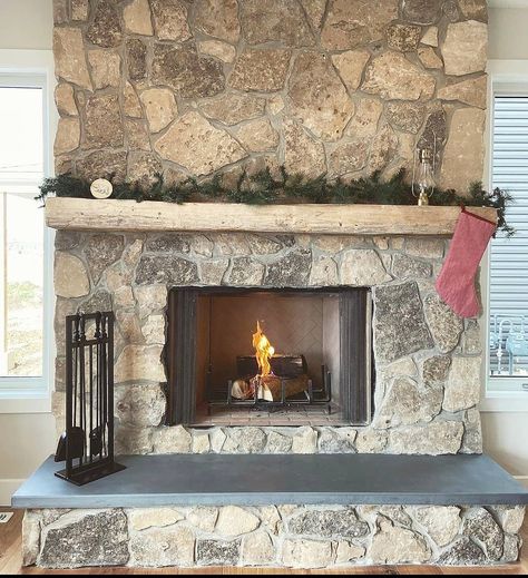 Outdoor Fireplace Hearth Ideas, Flagstone Fireplace Hearth, Sitting Hearth Fireplace, Build A Fireplace Hearth, Hearth Material Ideas, Rustic Hearth Ideas, Stone Fireplace With Marble Hearth, Farmhouse Fireplace With Hearth, Wood Burning Fireplace With Hearth