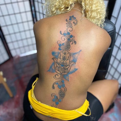 Blue Tattoos For Women, Blue Tattoos, Chakra Tattoo, Cute Tats, Black Girls With Tattoos, Tasteful Tattoos, Blue Tattoo, Tattoos For Black Skin, Red Ink Tattoos