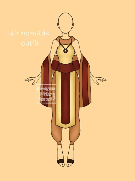 Modern Atla Outfits, Avatar Airbender Clothes, Avatar Air Nomad Clothes, Avatar The Last Air Bender Outfits, Atla Airbender Clothes, Air Nomad Outfit, Avatar The Last Airbender Outfit Design, Avatar The Last Airbender Shifting, Avatar The Last Airbender Clothes Design