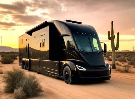 Tesla Semi looks incredible as an electric motorhome | Electrek Volkswagen Amarok, Luxury Rv, Electric Truck, Tesla Motors, Tesla Car, Tesla S, New Mercedes, Super Car, Rv Camping