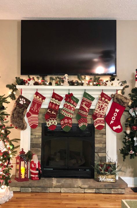 Stockings Hung On Fireplace, Stockings On Fireplace, Christmas Present Inspiration, Xmas Prints, Stockings Fireplace, Carnival Decor, Law Office Decor, Fireplace Stockings, Baby Stocking