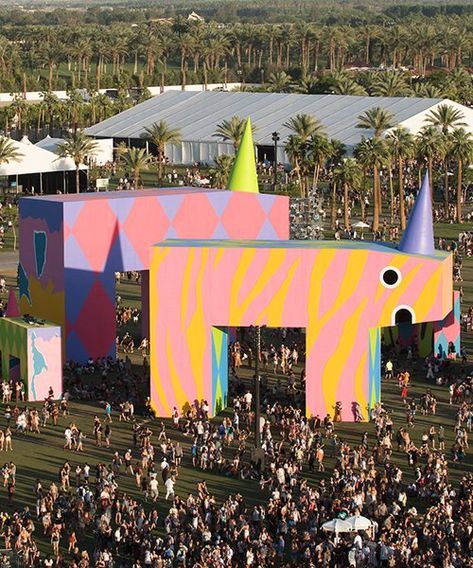 Sitemap Design, Visual Puns, Festival Theme, Oversized Art, Coachella Festival, Festival Design, Art Installations, Fun Loving, Stage Design