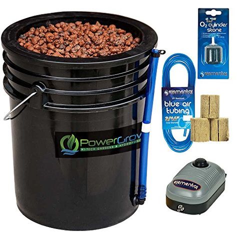 Deep Water Culture DWC Hydroponic Bucket Kit 5 Gallon 10 inch -- Learn more by visiting the image link. (This is an affiliate link) Deep Water Culture, Backyard Aquaponics, Hydroponic Farming, Hydroponics Diy, Hydroponic Growing, Aquaponics System, Grow Tent, Hydroponics System, Growing Fruit