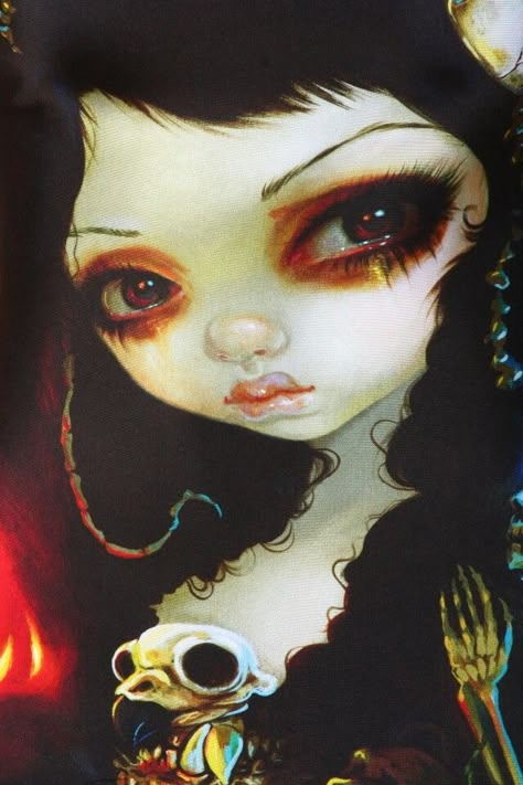 Jasmine Becket Griffith, Big Head, Black Hair, Bones, Character Art, Bodycon Dress, Red, Hair, Black