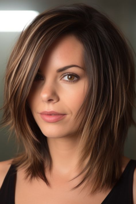 Razor-cut layers on straight medium hair can give you a trendy and stylish appearance. This type of haircut offers flexibility and works especially well for fine hair adding volume and dimension. Click here to check out more stunning medium-length layered haircuts trending right now. Short Straight Hair With Layers, 2024 Hair Styles, 2024 Hair Trends For Women Medium, 1990s Hair, Haircuts Trending, Cut Layers, Rambut Brunette, Layered Pixie, Hair Layers