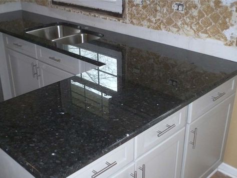 How Much Does Black Pearl Granite Countertops Cost? Black Pearl Granite Countertops, Stream Pictures, Pearl Granite Countertops, Black Granite Kitchen Countertops, Cost Of Granite Countertops, Black Pearl Granite, Black Quartz Countertops, Black Granite Kitchen, Granite Tile Countertops