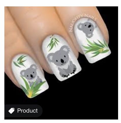 Elephant Nails, Sticker Tattoo, Elephant Coloring Page, Water Nails, Nail Art Pictures, Clear Nail Polish, Water Transfer, Clear Nails, Cute Nail Designs