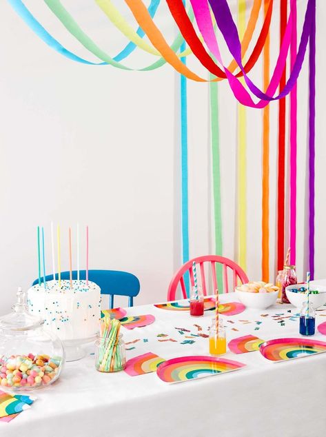 Rainbow Birthday Party Decorations, Party Streamer, Streamer Decorations, Rainbow Party Supplies, Rainbow Party Decorations, Rainbow Unicorn Birthday, Party Streamers, Paper Streamers, Rainbow Paper