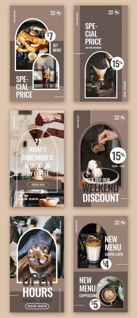 Coffee Shop Instagram Story Templates PSD Story Ideas Instagram For Business, Coffee Shop Instagram Post Ideas, Coffee Instagram Feed Ideas, Instagram Story Ideas Promotion, Story Promotion Instagram, Instagram Story Ideas Advertising, Coffee Shop Poster Design Ideas, Instagram Feed Coffee Shop, Instagram Story Ideas Coffee Shop