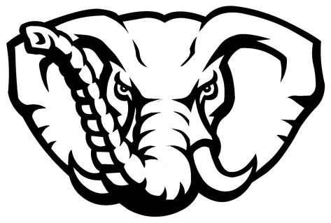 Elephant Template, Alabama Elephant, Alabama Logo, Football Coloring Pages, Alabama Crimson Tide Logo, Sports Coloring Pages, Alabama Football Roll Tide, Elephant Coloring Page, Elephant Colour