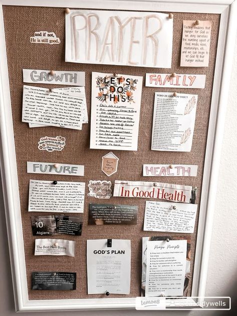 Prayer Board Ideas, Diy Prayer Board, Prayer Vision Board, Christian Vision Board, Its October, Prayer Room Ideas, Prayer Closet, Prayer Corner, Bible Doodling