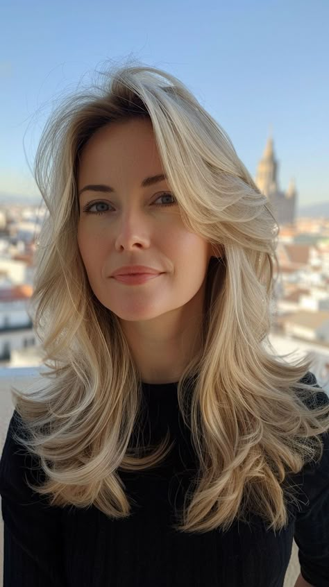 Trending Haircuts, Hair Color Balayage, Long Blonde Hair, Hair Color Trends, Layered Haircuts, Short Hairstyles For Women, Balayage Hair, Womens Haircuts, Summer Hairstyles