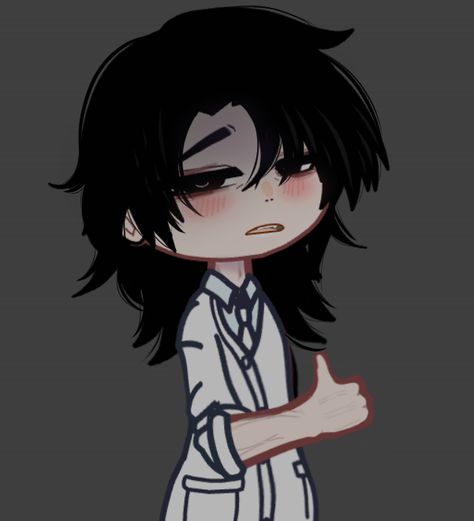 Mullet Gacha Club, Gacha Mullet Hair, Gacha Hair Ideas Male, Gacha Club Oc Ideas, Gacha Styles, Gacha Custom Poses Couple, Oc Gacha Club, Black Hair Boy, Chibi Body