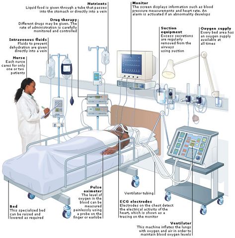 Medical Encyclopedia - Setting: Intensive Therapy Unit - Aviva Medical Room Design, Hospital Floor Plan, Hospital Design Architecture, Hospital Plans, Healthcare Interior Design, Nursing School Essential, Nursing School Motivation, Medical School Life, Medical Office Design