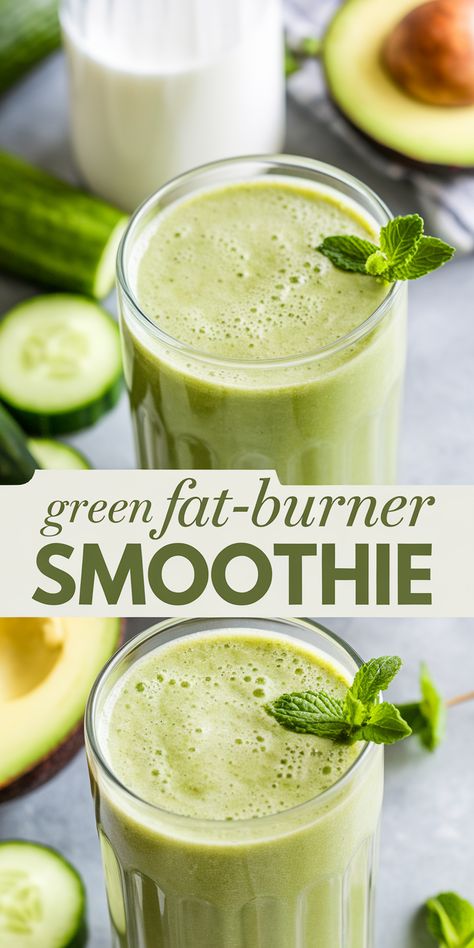 Looking for a refreshing way to burn fat naturally? This fat-burning green smoothie combines easy ingredients for a healthy and delicious treat. Save this pin for tropical smoothie recipes that make mornings better. Keto Diet Smoothie Recipes, Mushroom Smoothie Recipes, Healthy Green Smoothies Clean Eating, Keto Meal Replacement Smoothie, How To Make Green Drink, Healthy Smoothies Green, Green Protein Shake Recipes, Good Green Smoothies, Green Smoothie Ideas