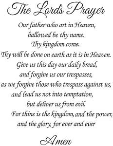 Newclew The Lords Prayer Our Father who Art in Heaven, Hallowed by Thy Name. Thy Kingdom Come, Thy Will be Done on Earth as it is in Heave Wall Art Sayings Sticker Décor Decal Prayer Church Our Father Who Art In Heaven, Thy Kingdom Come, Thy Will Be Done, Lord’s Prayer, Kingdom Come, Holy Father, The Lords Prayer, Good Spirits, Power Of Prayer